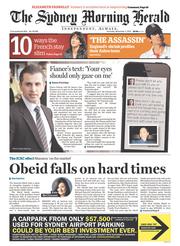 Sydney Morning Herald (Australia) Newspaper Front Page for 7 November 2013