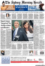 Sydney Morning Herald (Australia) Newspaper Front Page for 7 February 2013