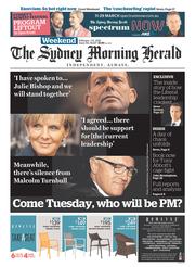 Sydney Morning Herald (Australia) Newspaper Front Page for 7 February 2015