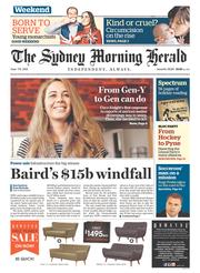 Sydney Morning Herald (Australia) Newspaper Front Page for 7 June 2014