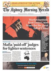 Sydney Morning Herald (Australia) Newspaper Front Page for 7 July 2015