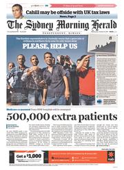 Sydney Morning Herald (Australia) Newspaper Front Page for 8 October 2014