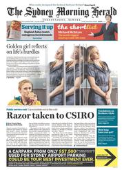 Sydney Morning Herald (Australia) Newspaper Front Page for 8 November 2013