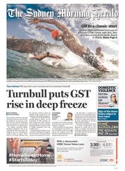 Sydney Morning Herald (Australia) Newspaper Front Page for 8 February 2016