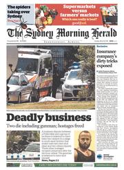 Sydney Morning Herald (Australia) Newspaper Front Page for 8 March 2016