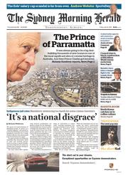 Sydney Morning Herald (Australia) Newspaper Front Page for 8 April 2016