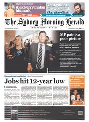 Sydney Morning Herald (Australia) Newspaper Front Page for 8 August 2014
