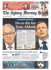 Sydney Morning Herald (Australia) Newspaper Front Page for 9 February 2015