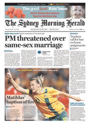 Sydney Morning Herald (Australia) Newspaper Front Page for 9 June 2015