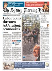 Sydney Morning Herald (Australia) Newspaper Front Page for 9 June 2016