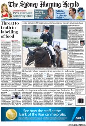 Sydney Morning Herald (Australia) Newspaper Front Page for 9 July 2012