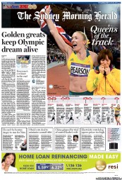 Sydney Morning Herald (Australia) Newspaper Front Page for 9 August 2012