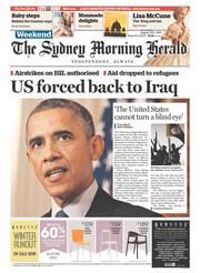 Sydney Morning Herald (Australia) Newspaper Front Page for 9 August 2014