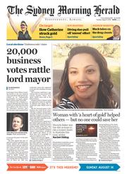 Sydney Morning Herald (Australia) Newspaper Front Page for 9 August 2016