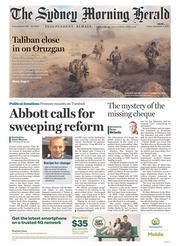 Sydney Morning Herald (Australia) Newspaper Front Page for 9 September 2016