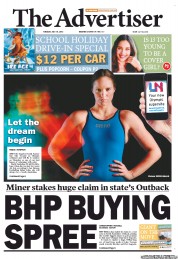The Advertiser (Australia) Newspaper Front Page for 10 July 2012