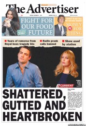 The Advertiser (Australia) Newspaper Front Page for 11 December 2012