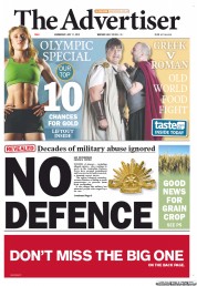 The Advertiser (Australia) Newspaper Front Page for 11 July 2012