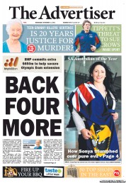 The Advertiser (Australia) Newspaper Front Page for 14 November 2012