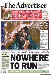 The Advertiser (Australia) Newspaper Front Page for 14 February 2013