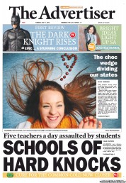 The Advertiser (Australia) Newspaper Front Page for 17 July 2012