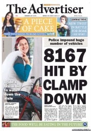 The Advertiser (Australia) Newspaper Front Page for 18 July 2012