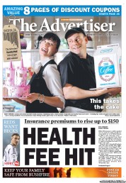 The Advertiser (Australia) Newspaper Front Page for 19 November 2012