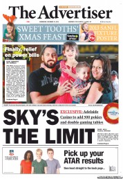 The Advertiser (Australia) Newspaper Front Page for 19 December 2012