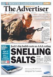 The Advertiser (Australia) Newspaper Front Page for 1 June 2012