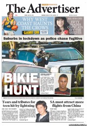 The Advertiser (Australia) Newspaper Front Page for 20 July 2012