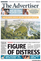 The Advertiser (Australia) Newspaper Front Page for 22 November 2013