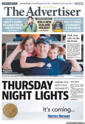 The Advertiser (Australia) Newspaper Front Page for 23 October 2013
