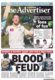 The Advertiser (Australia) Newspaper Front Page for 23 November 2012