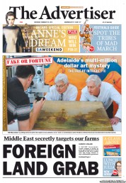The Advertiser (Australia) Newspaper Front Page for 23 February 2013