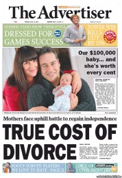 The Advertiser (Australia) Newspaper Front Page for 24 July 2012