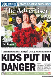 The Advertiser (Australia) Newspaper Front Page for 26 November 2012