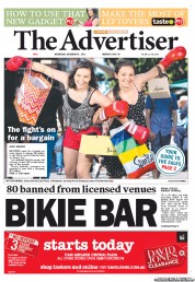 The Advertiser (Australia) Newspaper Front Page for 26 December 2012