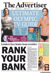 The Advertiser (Australia) Newspaper Front Page for 26 July 2012