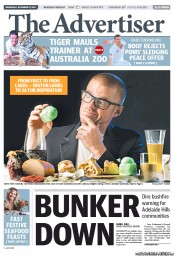 The Advertiser (Australia) Newspaper Front Page for 27 November 2013