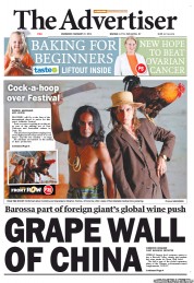The Advertiser (Australia) Newspaper Front Page for 27 February 2013