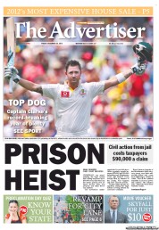 The Advertiser (Australia) Newspaper Front Page for 28 December 2012