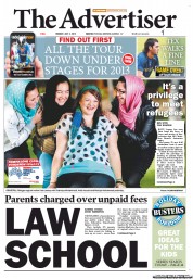 The Advertiser (Australia) Newspaper Front Page for 2 July 2012
