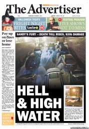 The Advertiser (Australia) Newspaper Front Page for 31 October 2012