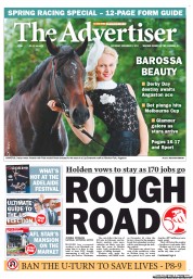 The Advertiser (Australia) Newspaper Front Page for 3 November 2012