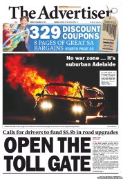 The Advertiser (Australia) Newspaper Front Page for 3 December 2012