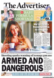 The Advertiser (Australia) Newspaper Front Page for 3 January 2013