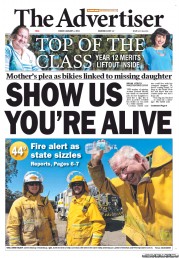 The Advertiser (Australia) Newspaper Front Page for 4 January 2013