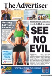 The Advertiser (Australia) Newspaper Front Page for 4 August 2012
