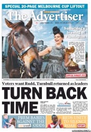 The Advertiser (Australia) Newspaper Front Page for 5 November 2012