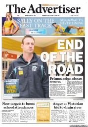 The Advertiser (Australia) Newspaper Front Page for 6 August 2012